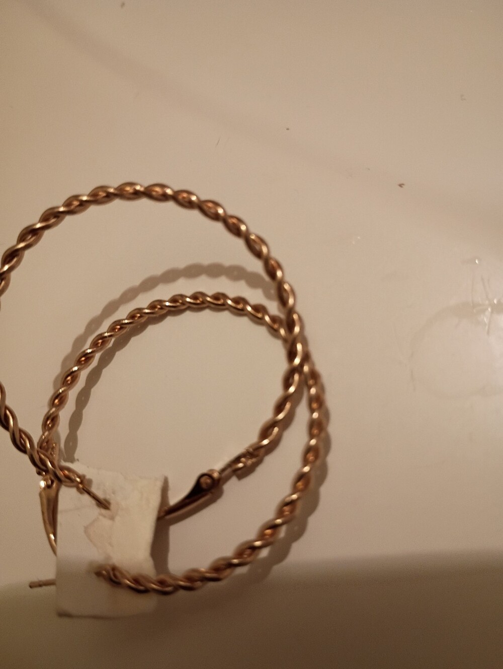 Golden Twisted Hoop Earrings One Pair
